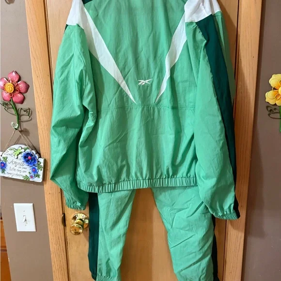 Reebok Green and White Track Suit